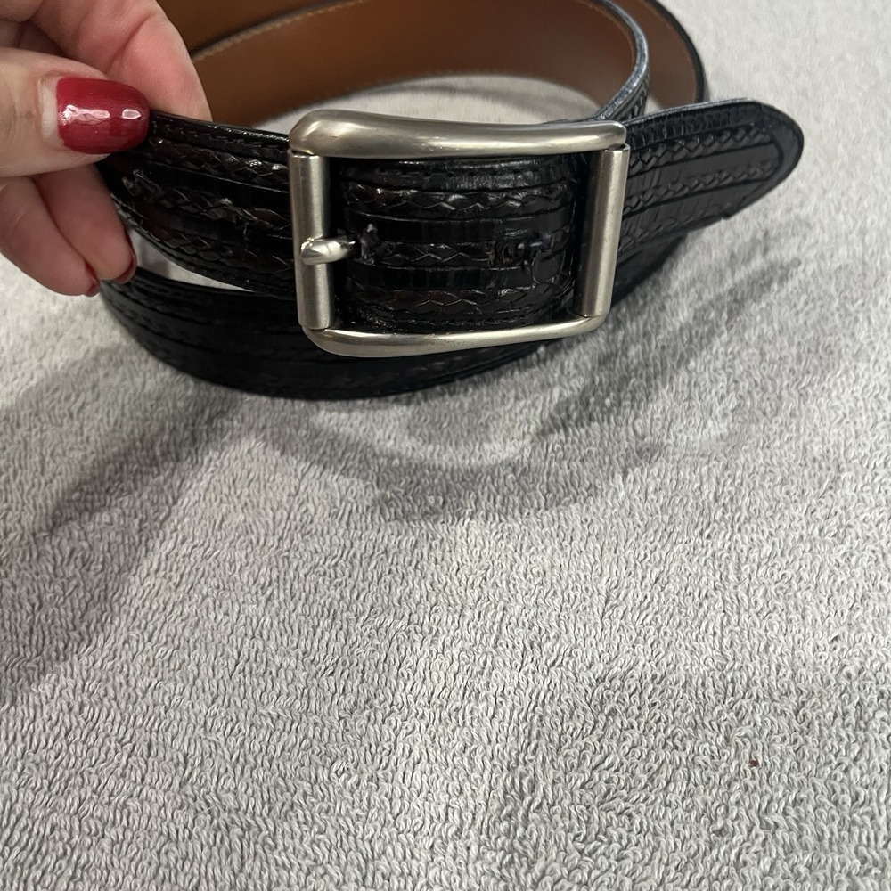 Vtg Cole Haan Men's Black Hand sewn Braided Leather Maine USA 40 Luxury